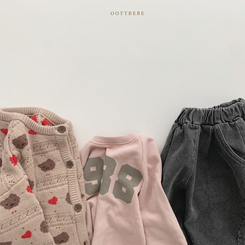 OOTT BEBE - Korean Children Fashion - #Kfashion4kids - Hear Bear Knit Cardigan Winter with Mom - 6