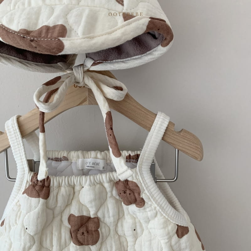 OOTT BEBE - Korean Children Fashion - #Kfashion4kids - Bear Padding Bodysuit with Bonnet - 10