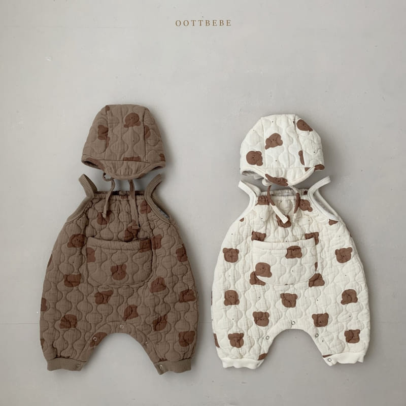 OOTT BEBE - Korean Children Fashion - #Kfashion4kids - Bear Padding Bodysuit with Bonnet - 11