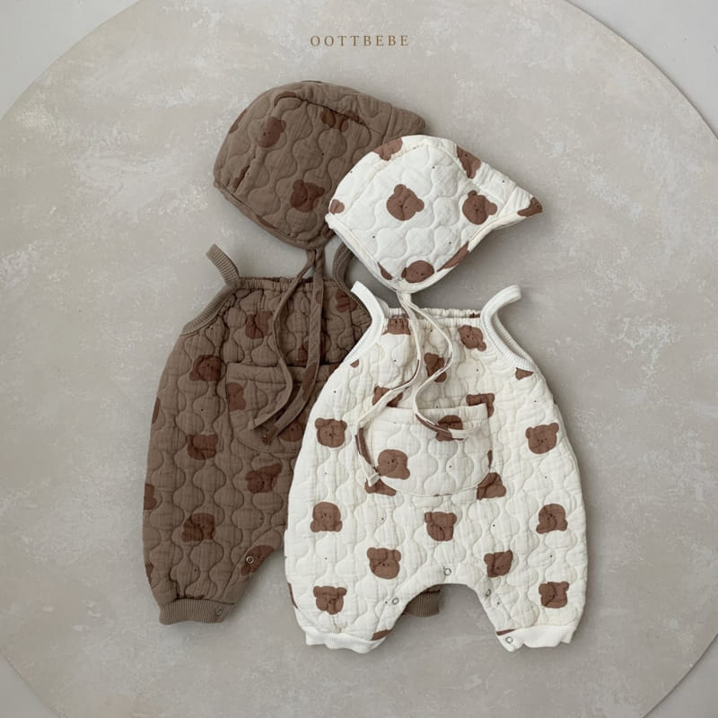 OOTT BEBE - Korean Children Fashion - #Kfashion4kids - Bear Padding Bodysuit with Bonnet - 12