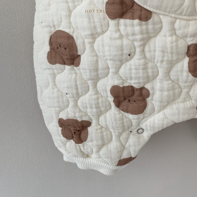 OOTT BEBE - Korean Children Fashion - #Kfashion4kids - Bear Padding Bodysuit with Bonnet - 4