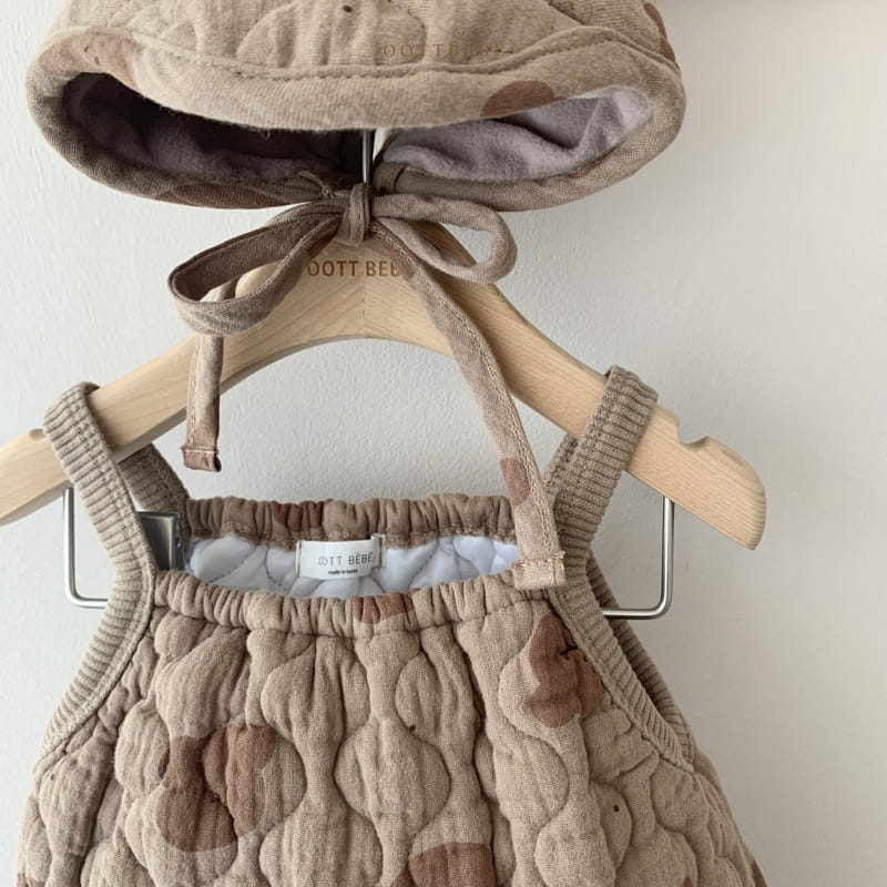 OOTT BEBE - Korean Children Fashion - #Kfashion4kids - Bear Padding Bodysuit with Bonnet - 6