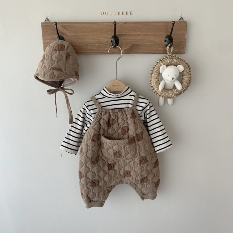 OOTT BEBE - Korean Children Fashion - #Kfashion4kids - Bear Padding Bodysuit with Bonnet - 9