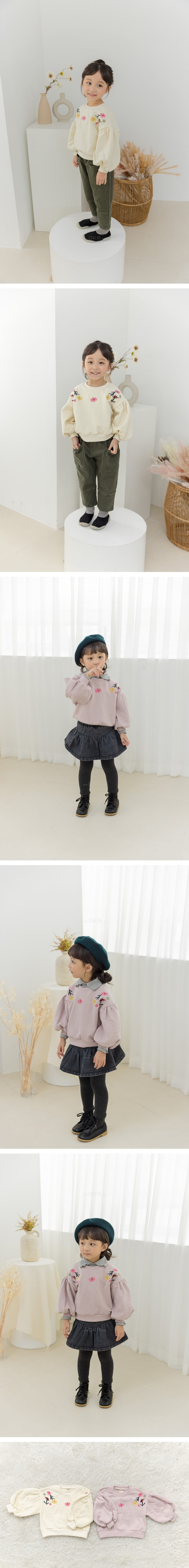 ORANGE MOM - Korean Children Fashion - #Kfashion4kids - Embroidery Sweatshirt