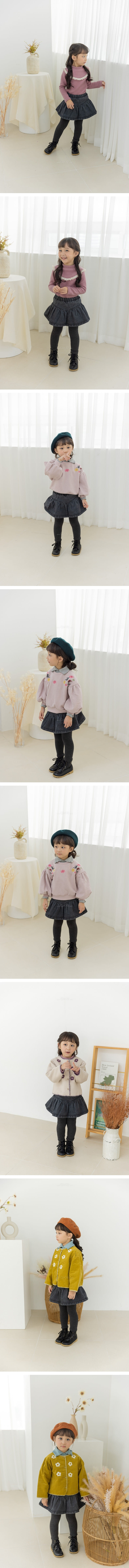 ORANGE MOM - Korean Children Fashion - #Kfashion4kids - Denim Skirt Leggings