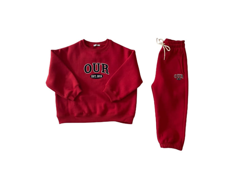 OUR - Korean Children Fashion - #Kfashion4kids - Patch Top Bottom Set - 2