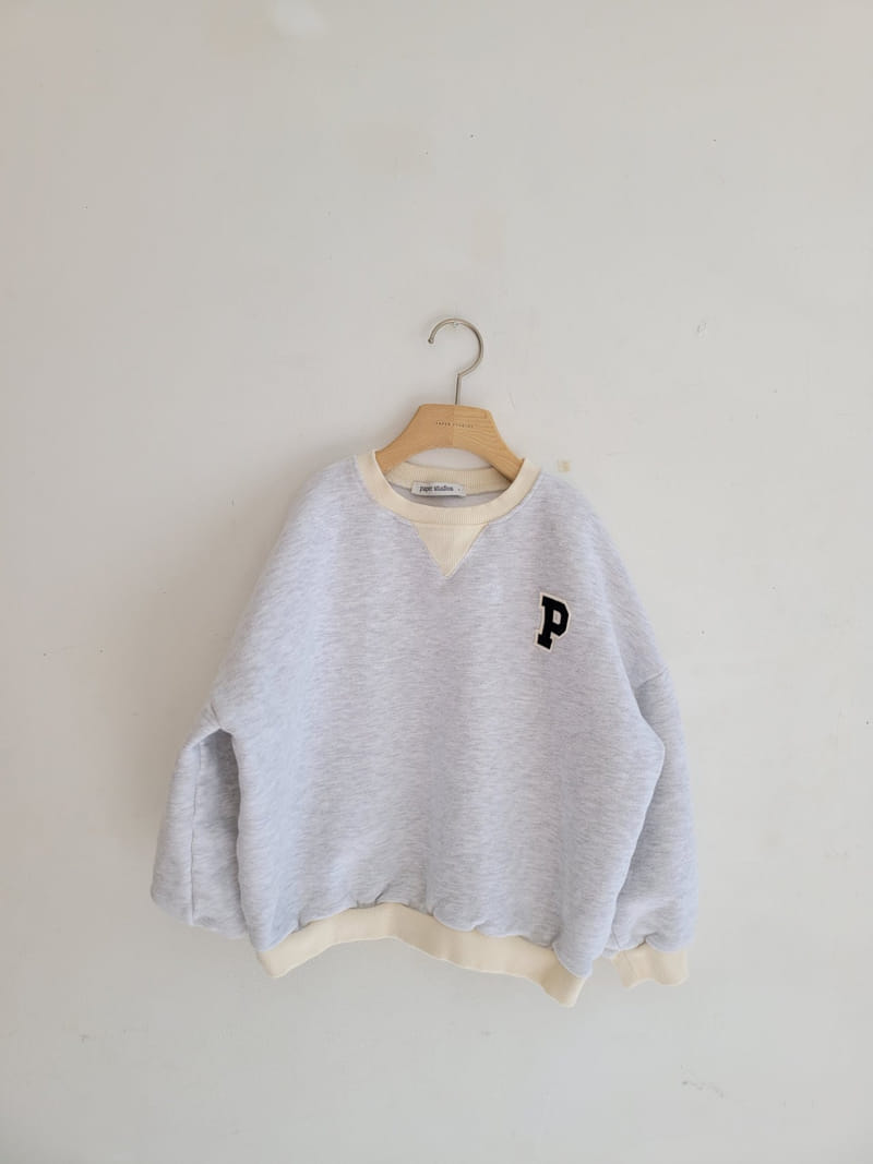 PAPER STUDIOS - Korean Children Fashion - #Kfashion4kids - P Embroidery Sweatshirt - 6