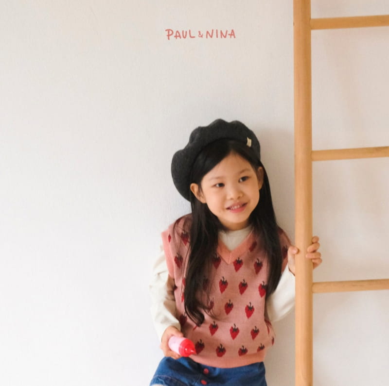 PAUL & NINA - Korean Children Fashion - #Kfashion4kids - Puppy Strawberry Vest - 6