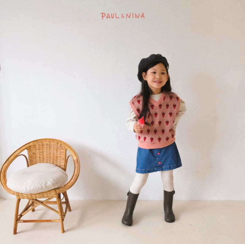 PAUL & NINA - Korean Children Fashion - #Kfashion4kids - Puppy Strawberry Vest - 7