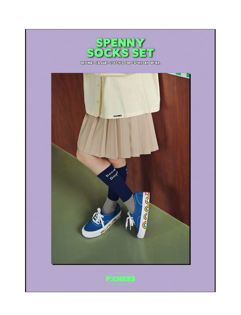 PEACH-CREAM - Korean Children Fashion - #Kfashion4kids - Spenny Socks [set of 2]
