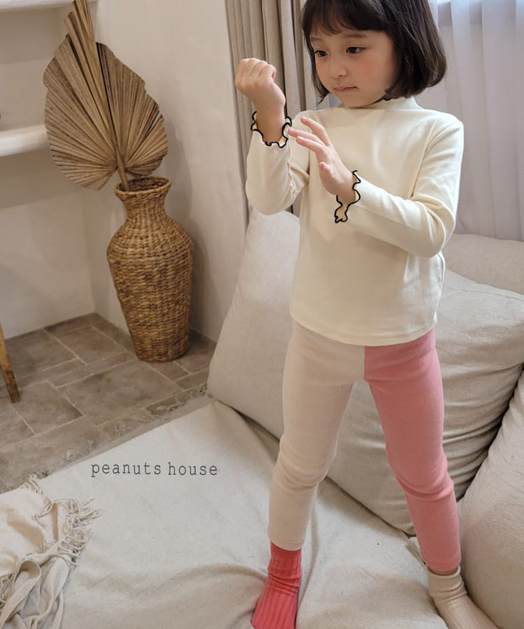 PEANUTS - Korean Children Fashion - #Kfashion4kids - Half Half Leggings
