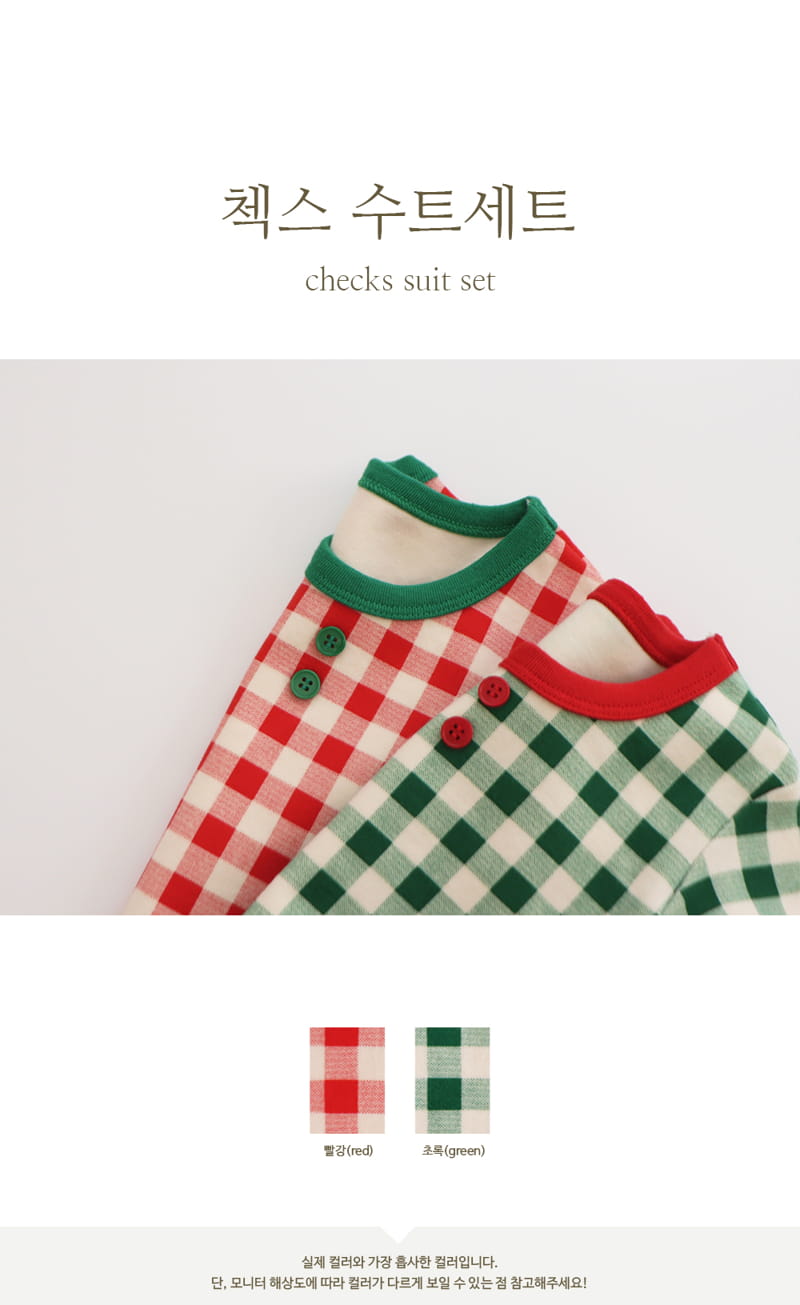 PEEKABOO - Korean Children Fashion - #Kfashion4kids - Checks Bodysuit with Leggings