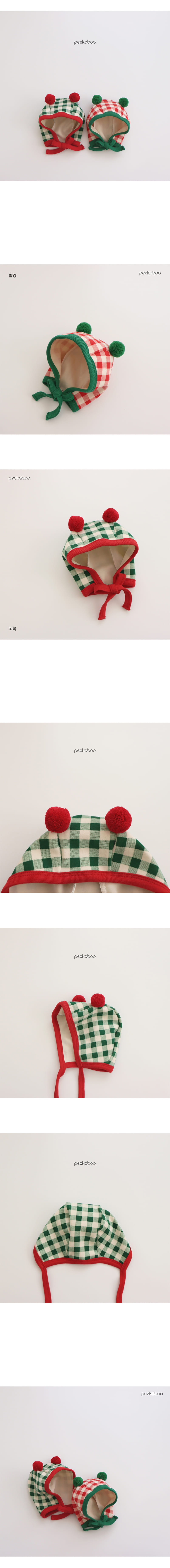 PEEKABOO - Korean Children Fashion - #Kfashion4kids - Checks Bear Bonnet - 2