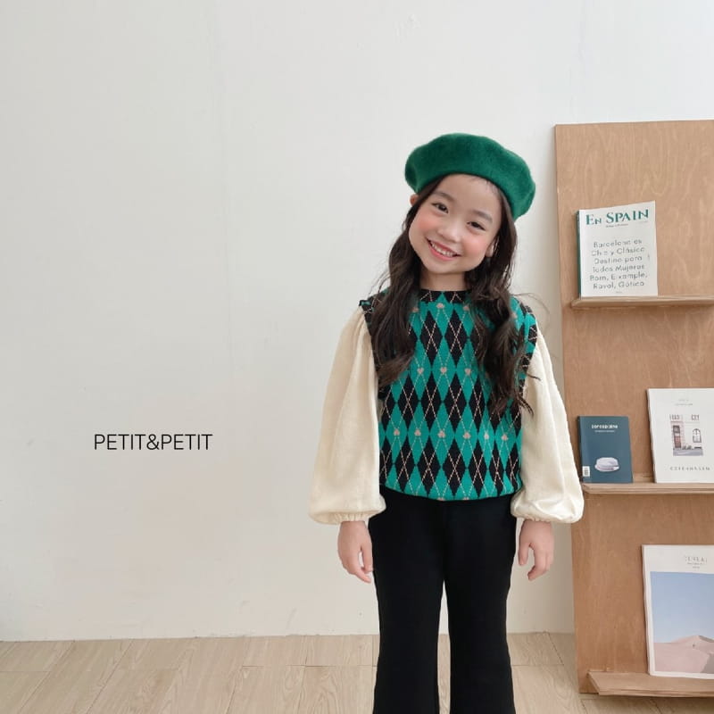 PETIT & PETIT - Korean Children Fashion - #Kfashion4kids - Argyle Knit Blouse - 3