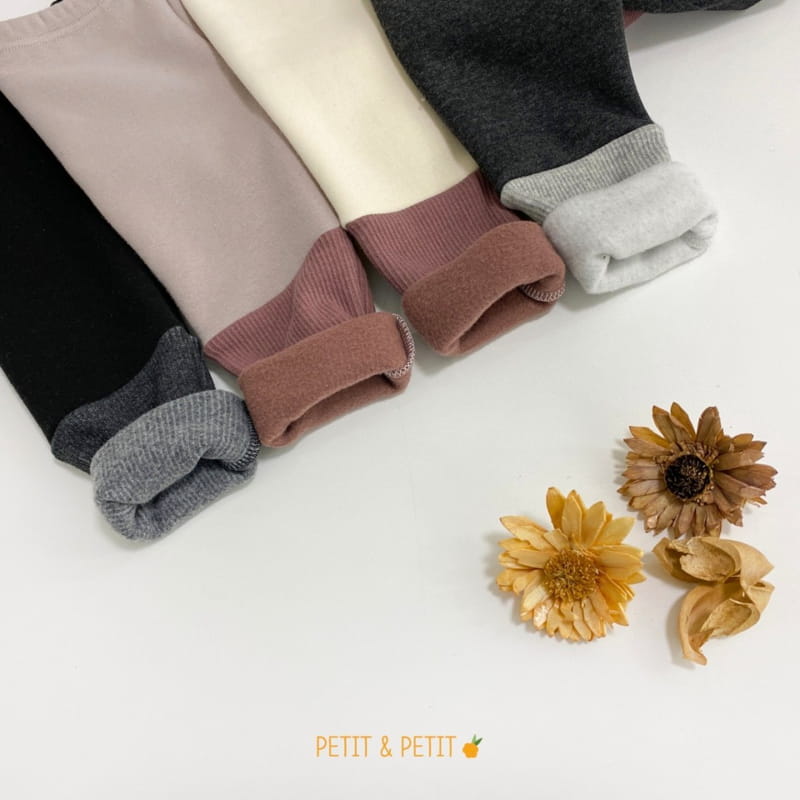 PETIT & PETIT - Korean Children Fashion - #Kfashion4kids - Fleece Rib Color Leggings - 7