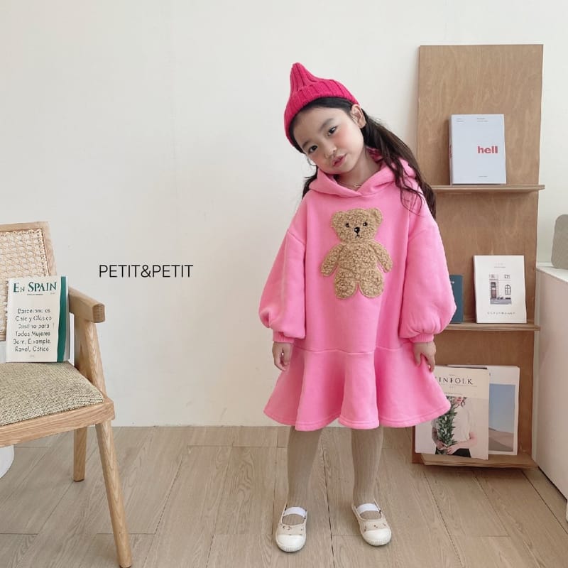 PETIT & PETIT - Korean Children Fashion - #Kfashion4kids - Bear Bear Hoody One-piece - 3