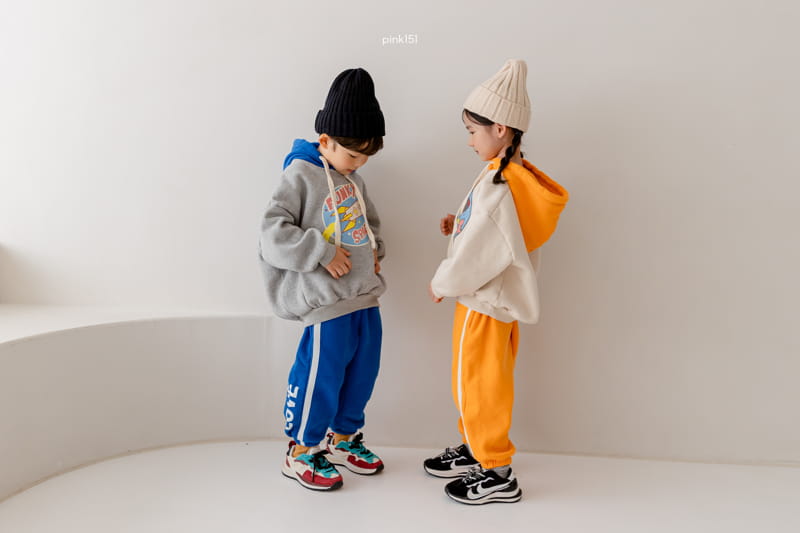 PINK151 - Korean Children Fashion - #Kfashion4kids - Love Tape Jogger Pants