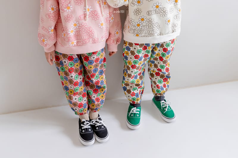 PINK151 - Korean Children Fashion - #Kfashion4kids - Flower Party Jogger Pants - 10