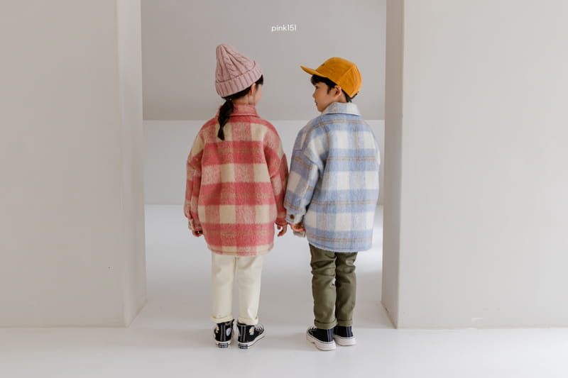 PINK151 - Korean Children Fashion - #Kfashion4kids - Check Long Jacket - 2