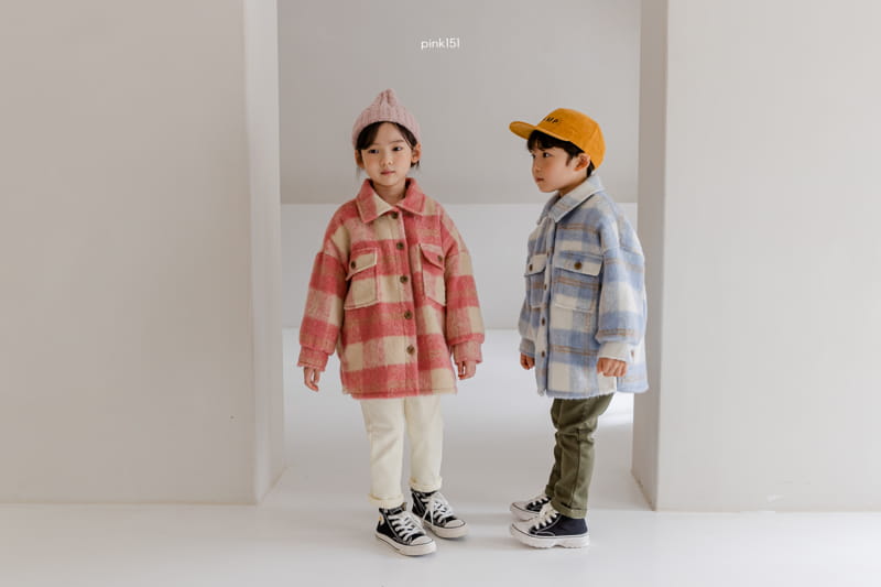 PINK151 - Korean Children Fashion - #Kfashion4kids - Check Long Jacket - 3