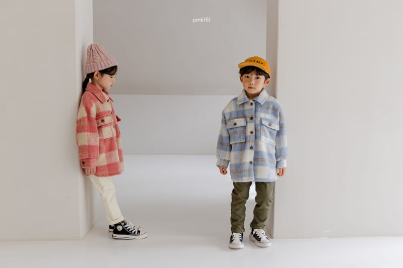 PINK151 - Korean Children Fashion - #Kfashion4kids - Check Long Jacket - 4