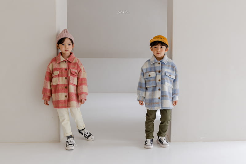 PINK151 - Korean Children Fashion - #Kfashion4kids - Check Long Jacket - 5