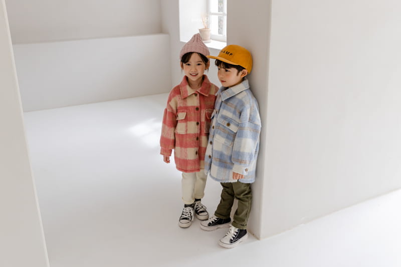 PINK151 - Korean Children Fashion - #Kfashion4kids - Check Long Jacket - 6