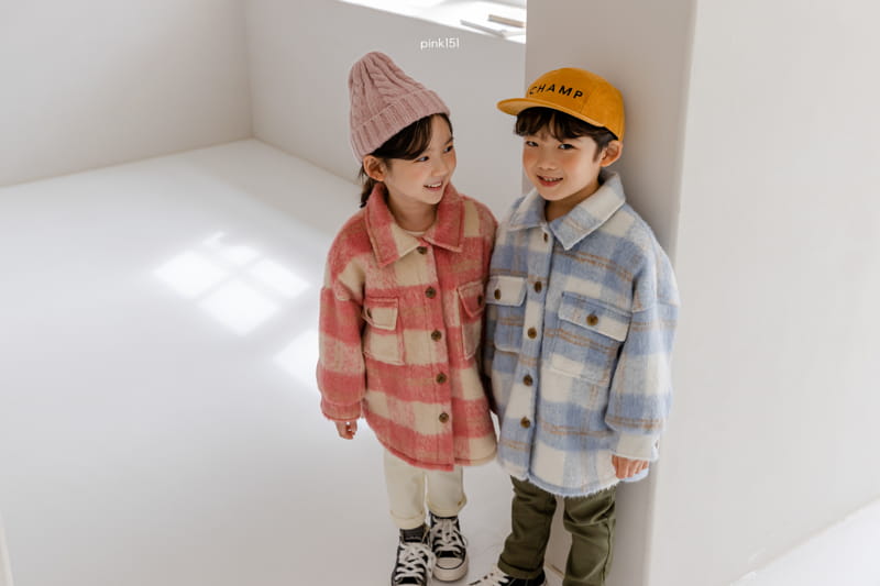 PINK151 - Korean Children Fashion - #Kfashion4kids - Check Long Jacket - 7