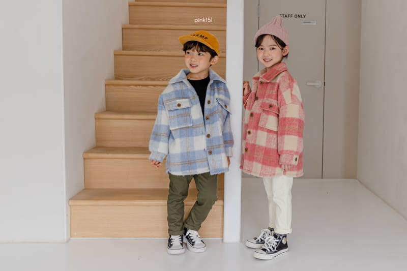 PINK151 - Korean Children Fashion - #Kfashion4kids - Check Long Jacket - 8
