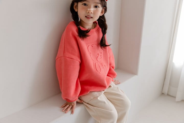 PINK151 - Korean Children Fashion - #Kfashion4kids - Fleece Embo Bear Sweatshirt - 12