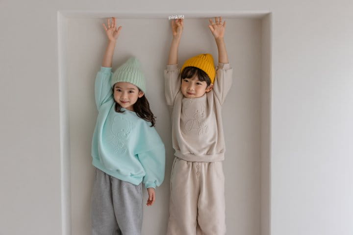 PINK151 - Korean Children Fashion - #Kfashion4kids - Fleece Embo Bear Sweatshirt - 3