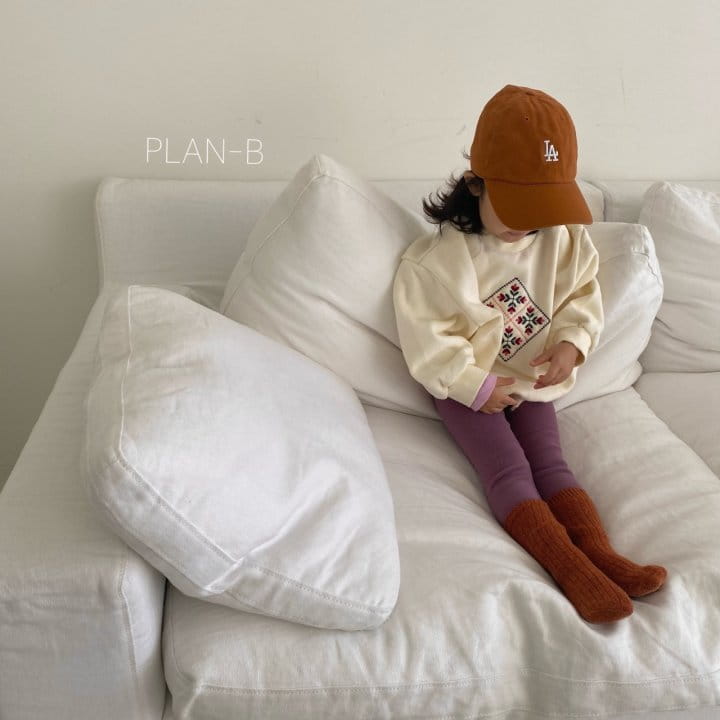 PLAN B - Korean Children Fashion - #Kfashion4kids - Square Flower Embroidery Sweatshirt - 10