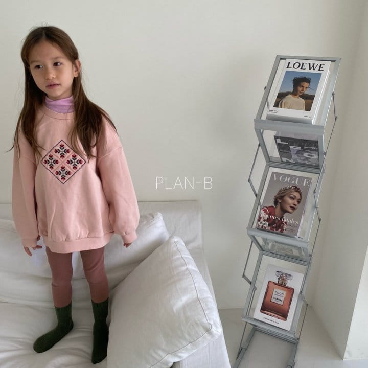 PLAN B - Korean Children Fashion - #Kfashion4kids - Square Flower Embroidery Sweatshirt - 2