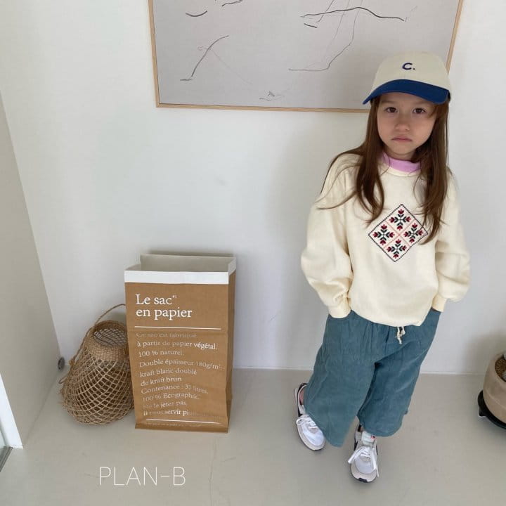 PLAN B - Korean Children Fashion - #Kfashion4kids - Square Flower Embroidery Sweatshirt - 5