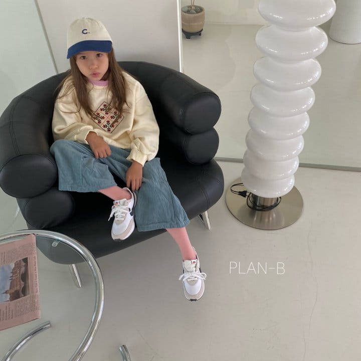 PLAN B - Korean Children Fashion - #Kfashion4kids - Square Flower Embroidery Sweatshirt - 6