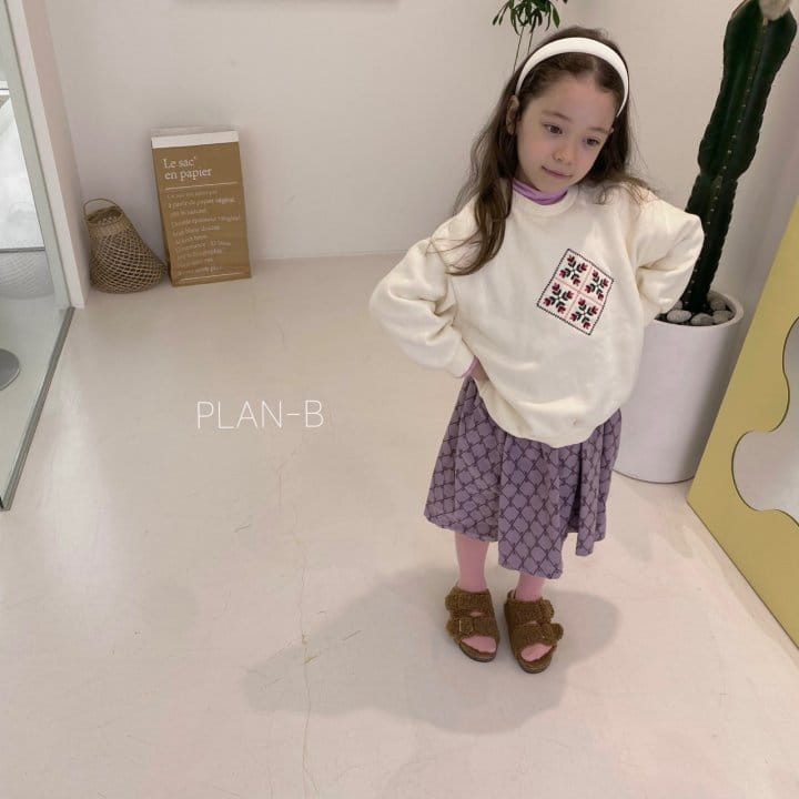 PLAN B - Korean Children Fashion - #Kfashion4kids - Square Flower Embroidery Sweatshirt - 8