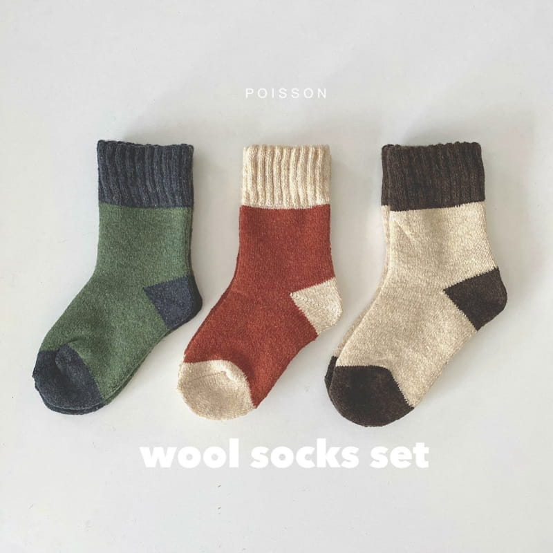 POISSON - Korean Children Fashion - #Kfashion4kids - Wool Socks [set of 3]