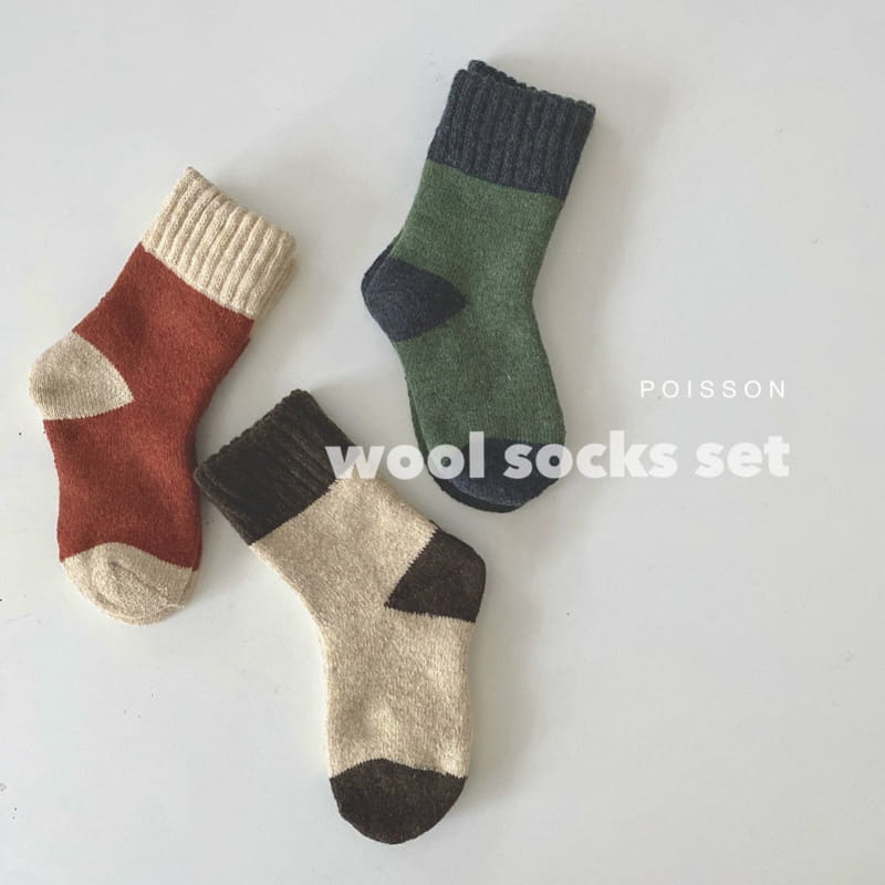 POISSON - Korean Children Fashion - #Kfashion4kids - Wool Socks [set of 3] - 6