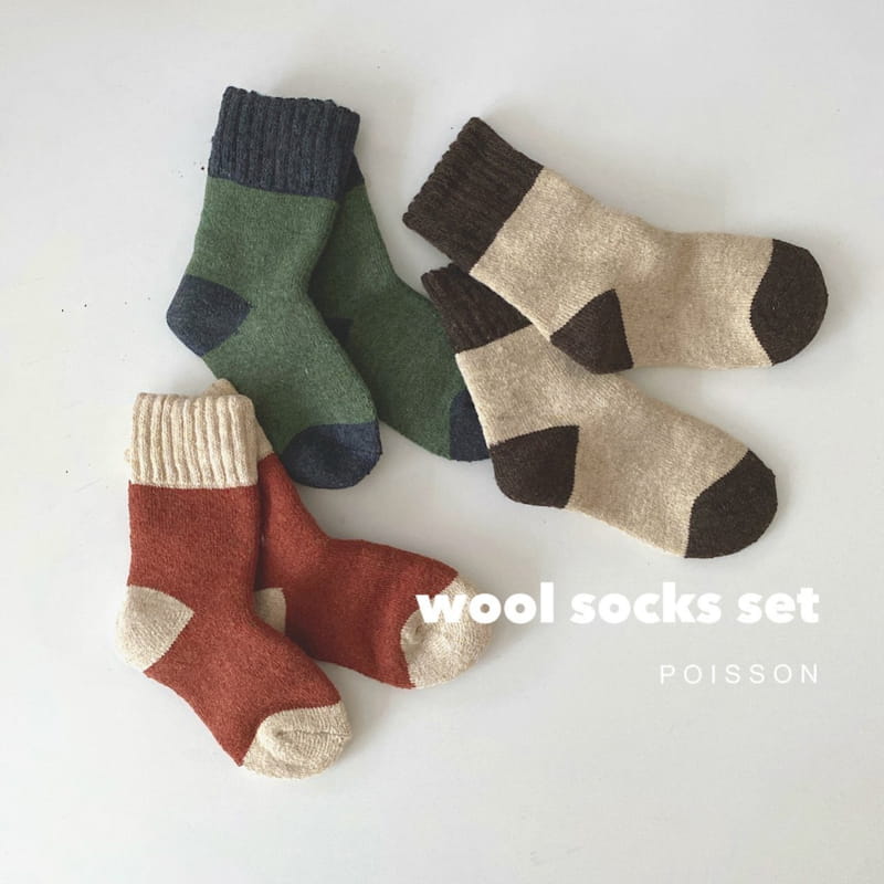 POISSON - Korean Children Fashion - #Kfashion4kids - Wool Socks [set of 3] - 8