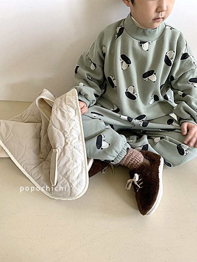 POPOCHICHI - Korean Children Fashion - #Kfashion4kids - Cartoon Dog Top Bottom Set - 2