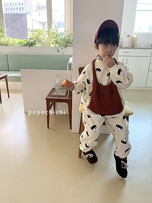 POPOCHICHI - Korean Children Fashion - #Kfashion4kids - Cartoon Dog Top Bottom Set - 7