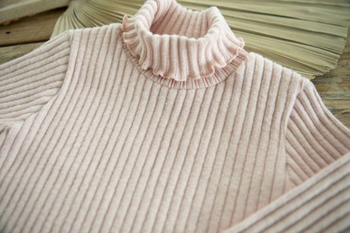 PUDDING - Korean Children Fashion - #Kfashion4kids - Rib Half Turtleneck Tee