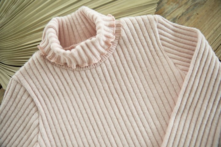 PUDDING - Korean Children Fashion - #Kfashion4kids - Rib Half Turtleneck Tee - 2