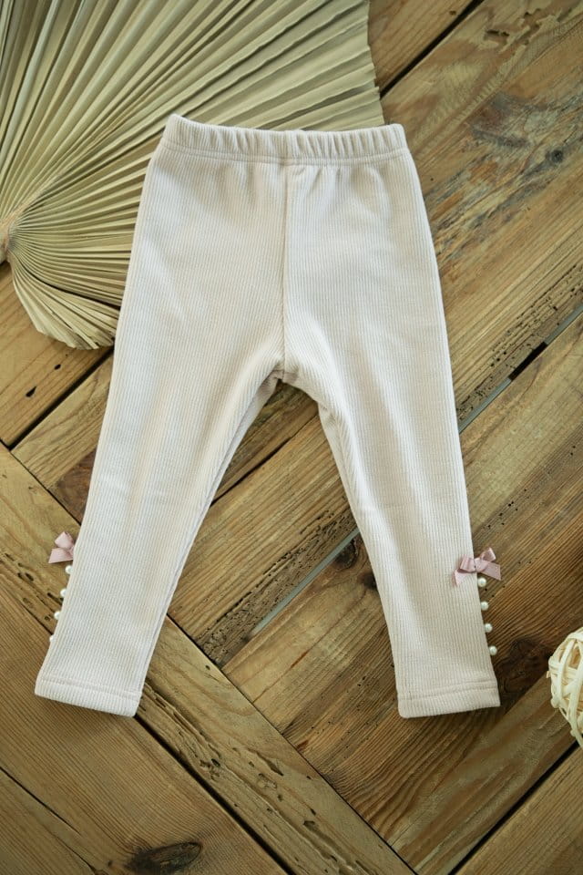 PUDDING - Korean Children Fashion - #Kfashion4kids - Pearl Leggings - 2