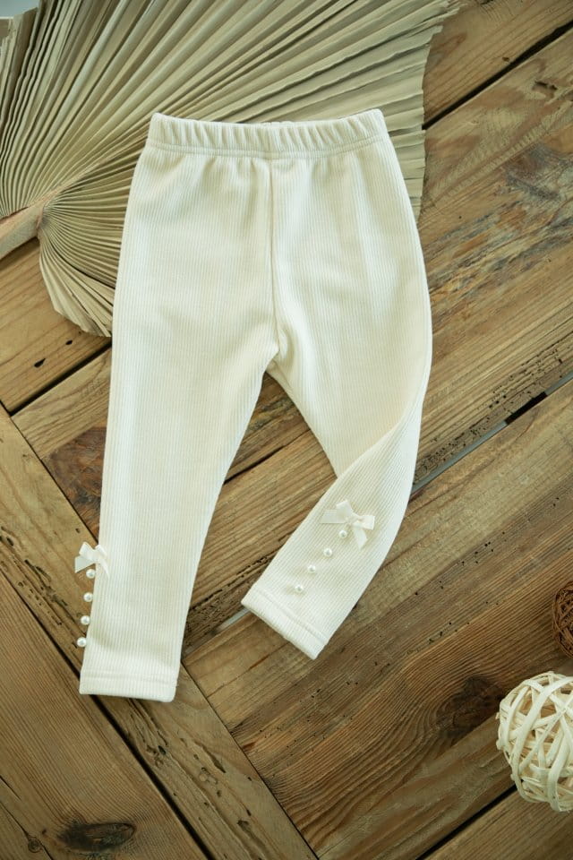 PUDDING - Korean Children Fashion - #Kfashion4kids - Pearl Leggings - 4