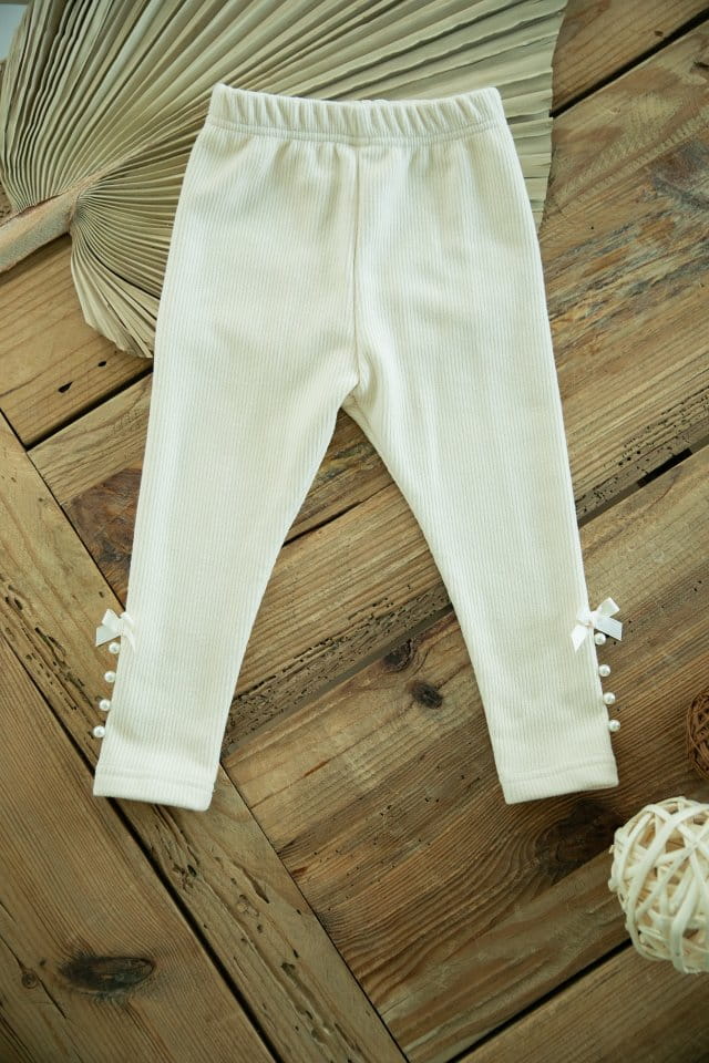PUDDING - Korean Children Fashion - #Kfashion4kids - Pearl Leggings - 5