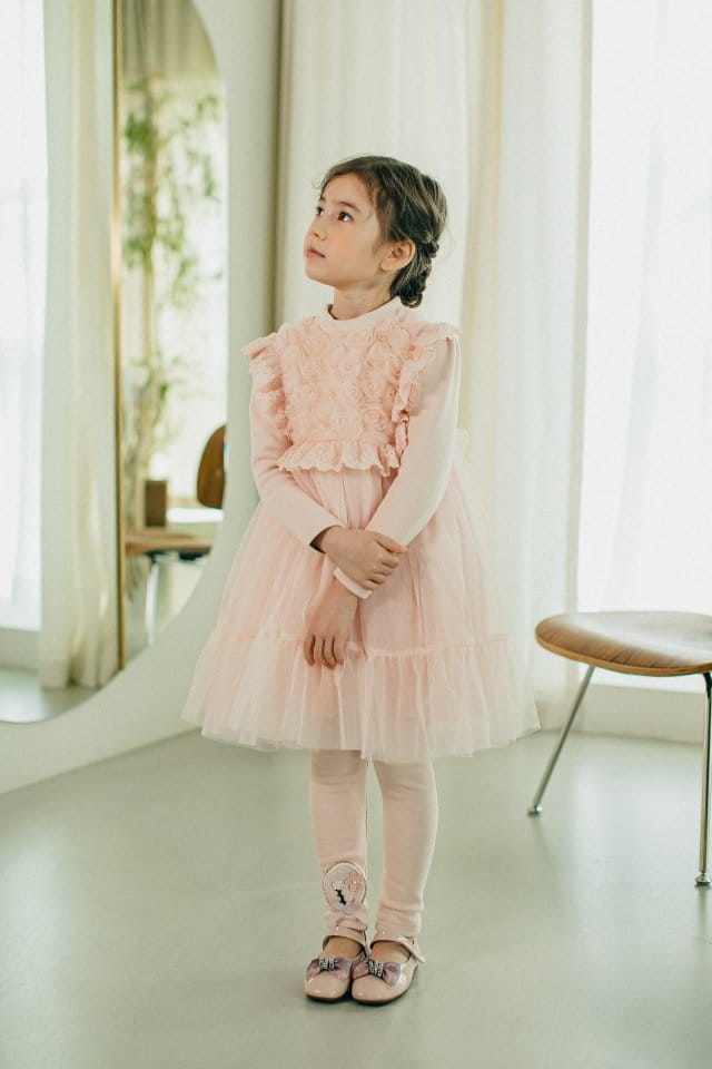 PUDDING - Korean Children Fashion - #Kfashion4kids - Rose One-piece