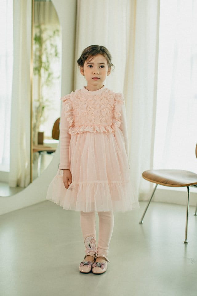PUDDING - Korean Children Fashion - #Kfashion4kids - Rose One-piece - 2