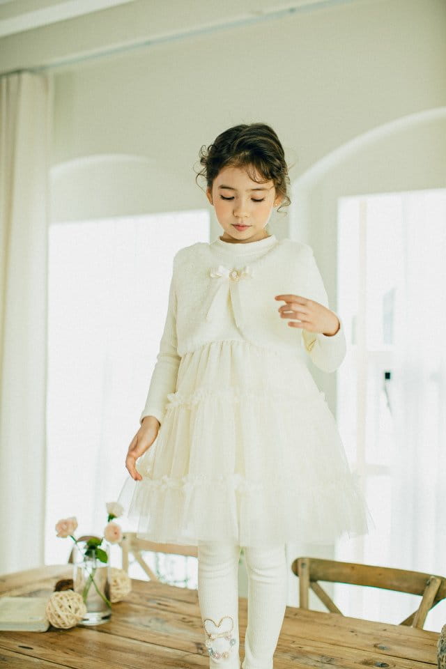 PUDDING - Korean Children Fashion - #Kfashion4kids - Fluffy Vest One-piece - 4