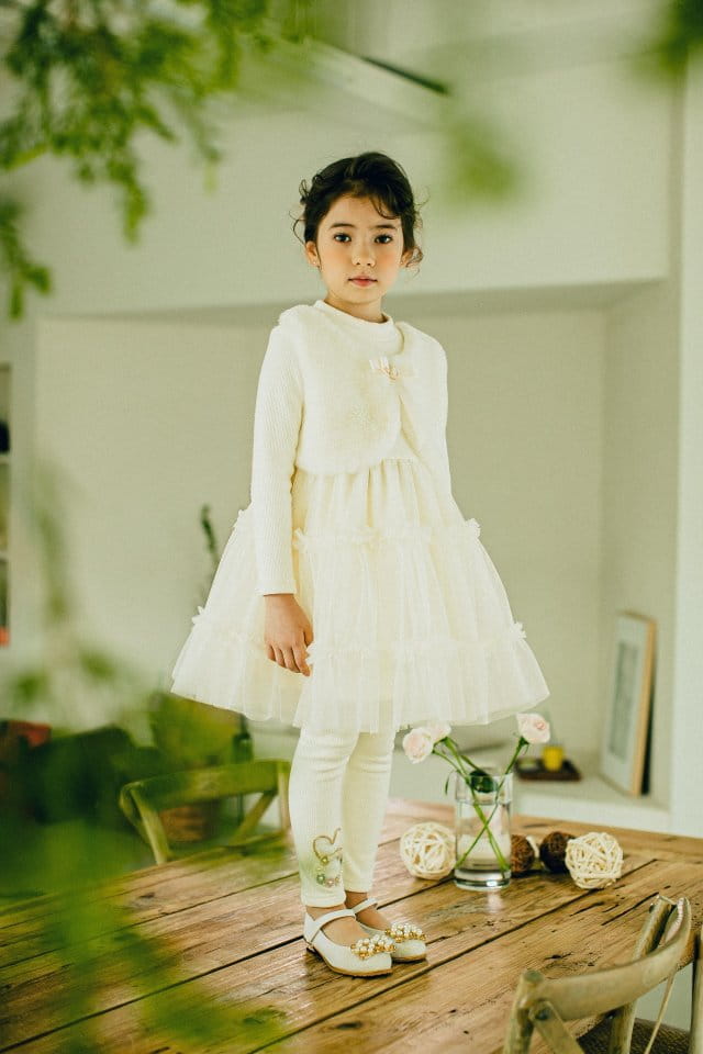 PUDDING - Korean Children Fashion - #Kfashion4kids - Fluffy Vest One-piece - 5